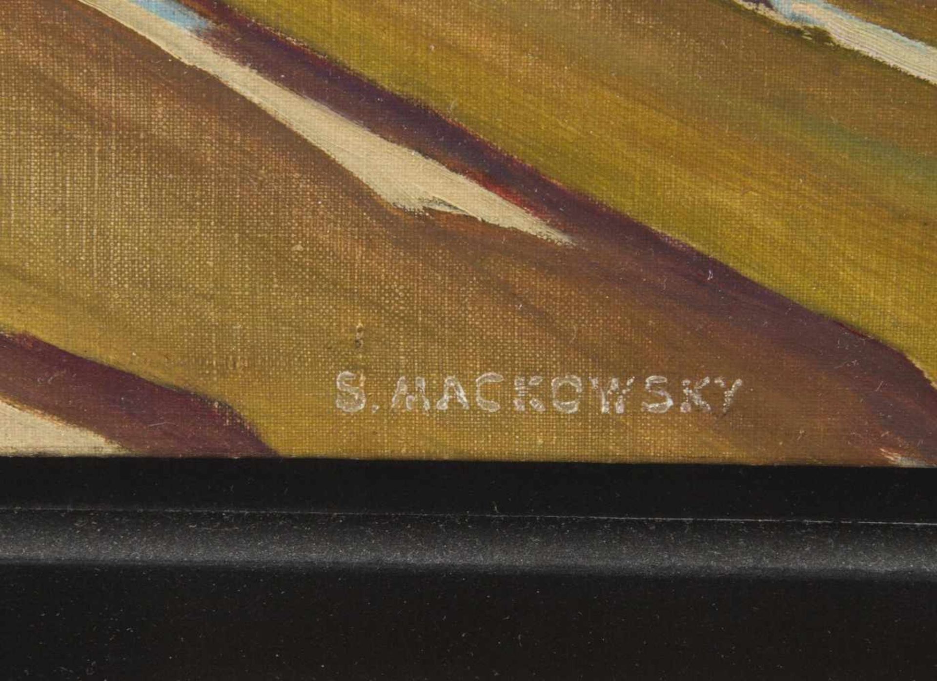 Mackowsky, Siegfried. 1878 - Dresden - 1941Das Matterhorn. Öl/Lwd. Sign. 80,5 x 80,5 cm. Gerahmt. - Bild 2 aus 3