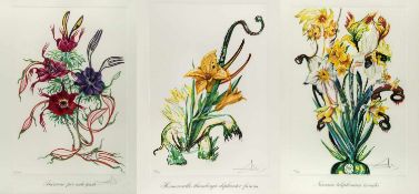 Dali, Salvador. 1904 - Figueres - 1989Surrealistische Blumen. 5 farbige Heliogravuren. Sign. und