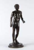 AntinousBronze nach der Skulptur aus der Sammlung Farnese. Schwarz-braun patiniert. H. 66 cm.