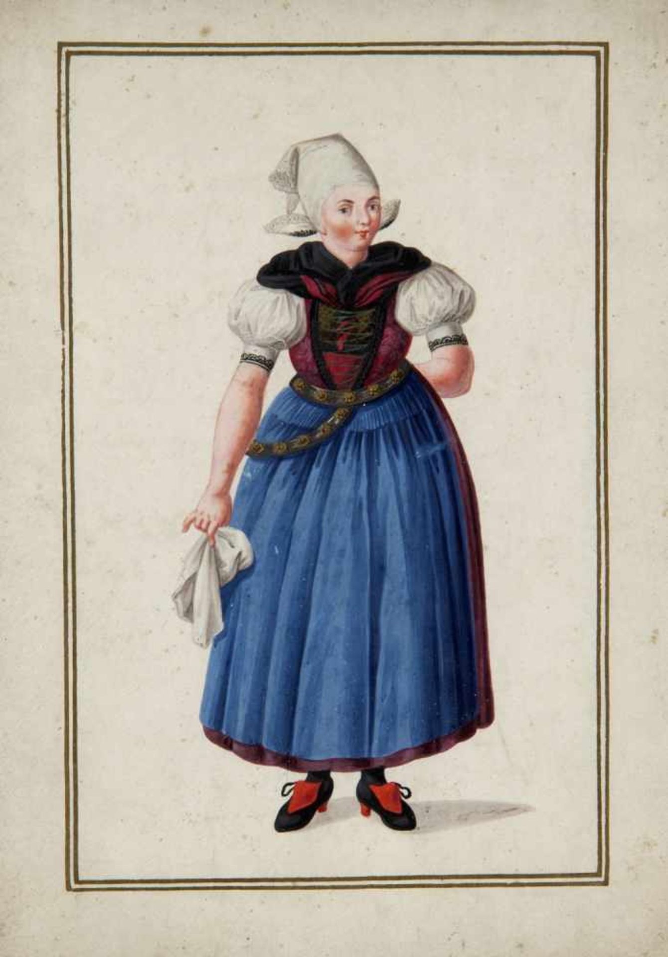 Deutsch, 18. und 19. Jh.Kopf eines Mönchs. Seitenbrustbild des Baron Haller von Hallerstein. Frau in - Bild 3 aus 4