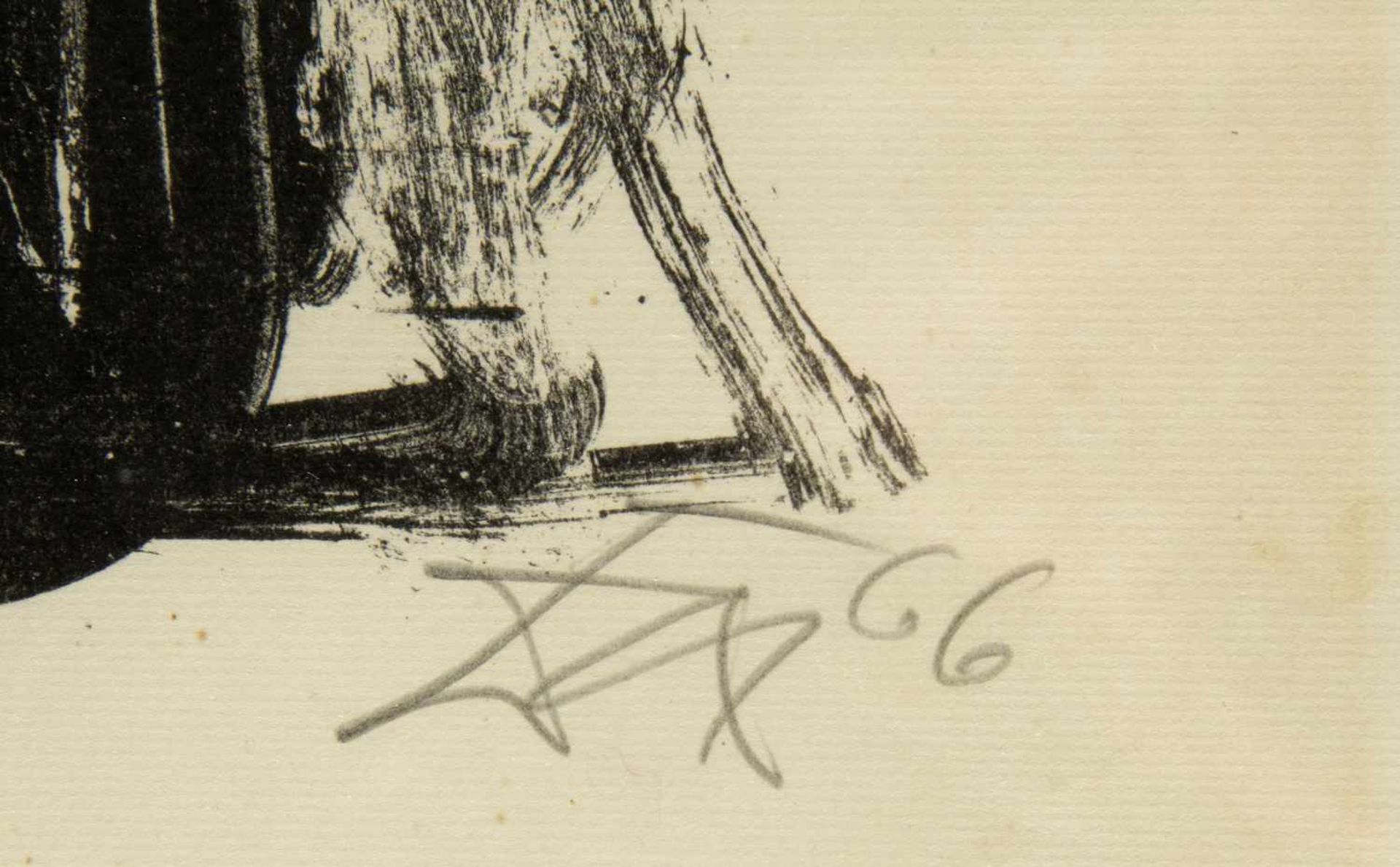 Dix, Otto. 1891 Gera - Singen 1969Selbstportrait. Lithographie. Sign. und num. Ex. 31/40. 45 x 30 - Bild 2 aus 2