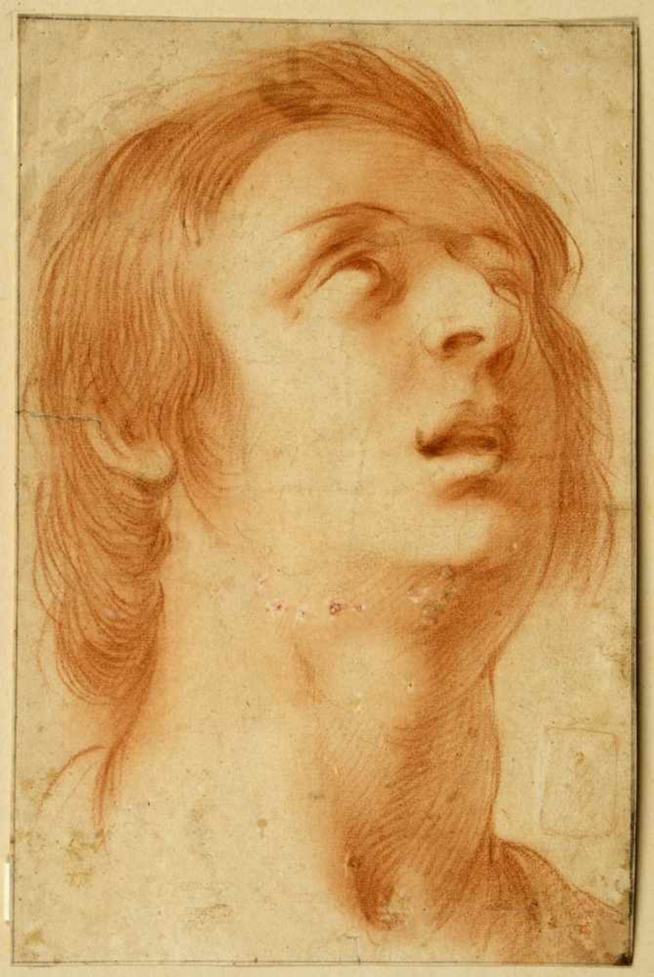 Italien, 18. Jh.Anbetung der Hirten. Kopf eines jungen Mannes. Gnadenstuhl. Zeus. 2 Tuschzeichn. 1 - Bild 5 aus 5