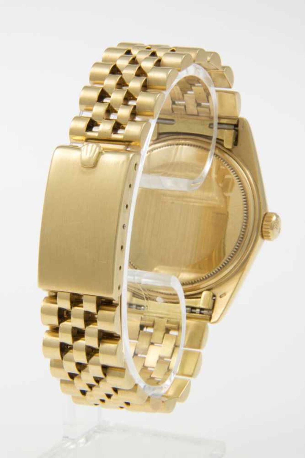 Rolex-Armbanduhr DatejustGehäuse und Armband aus Gelbgold 750. Plexiglas. Vergoldetes Zifferblatt - Bild 4 aus 4