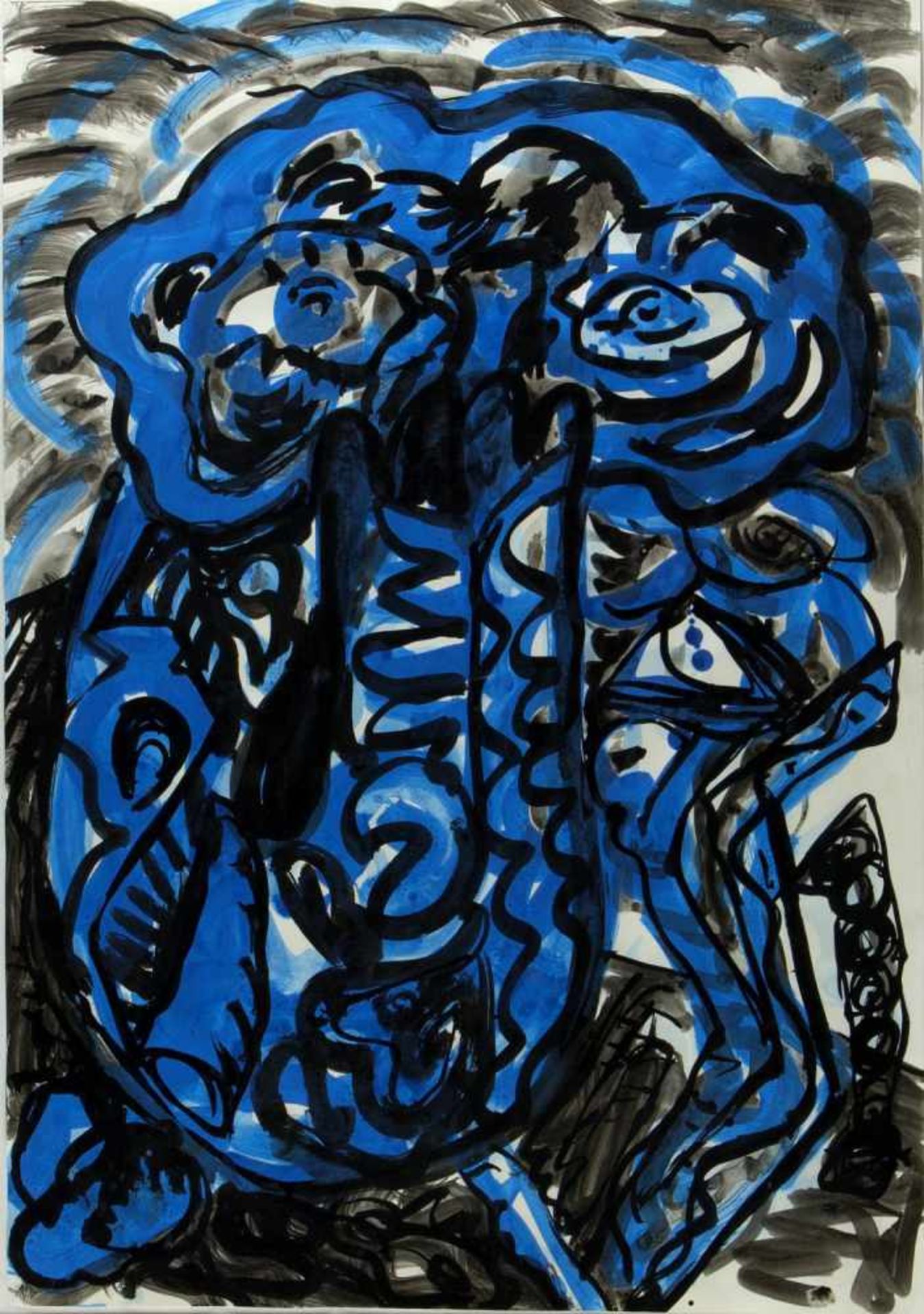 Troia, Luigi. 1956 Palermo - MünchenOhne Titel. Tuschzeichn. 76 x 52,5 cm. Verso auf einem Aufkleber