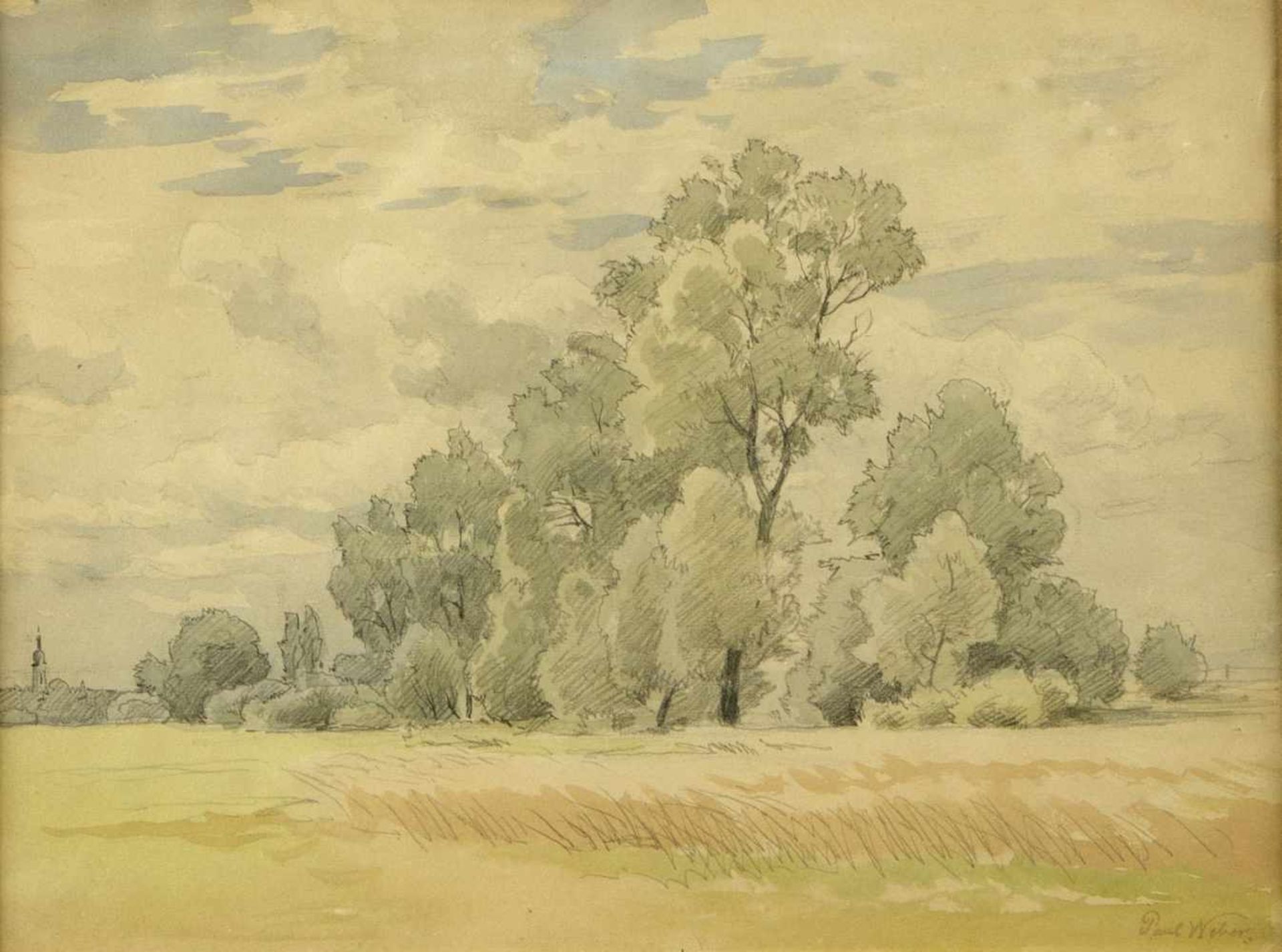 Niestlé, Henry. Weber, PaulFrüchte auf gelbem Tisch. Sommerlandschaft. Farbholzschnitt. Kol. - Bild 3 aus 3