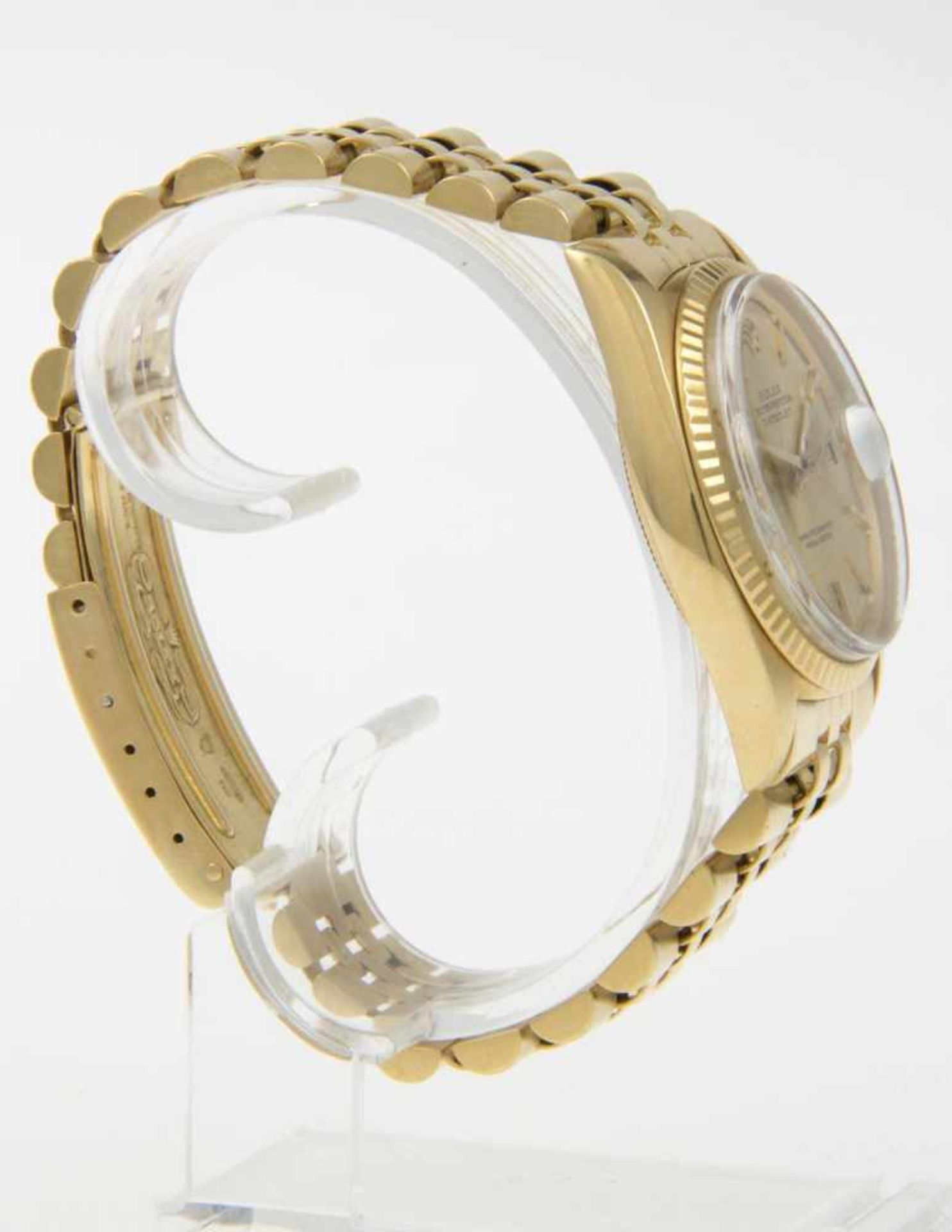 Rolex-Armbanduhr DatejustGehäuse und Armband aus Gelbgold 750. Plexiglas. Vergoldetes Zifferblatt - Bild 3 aus 4