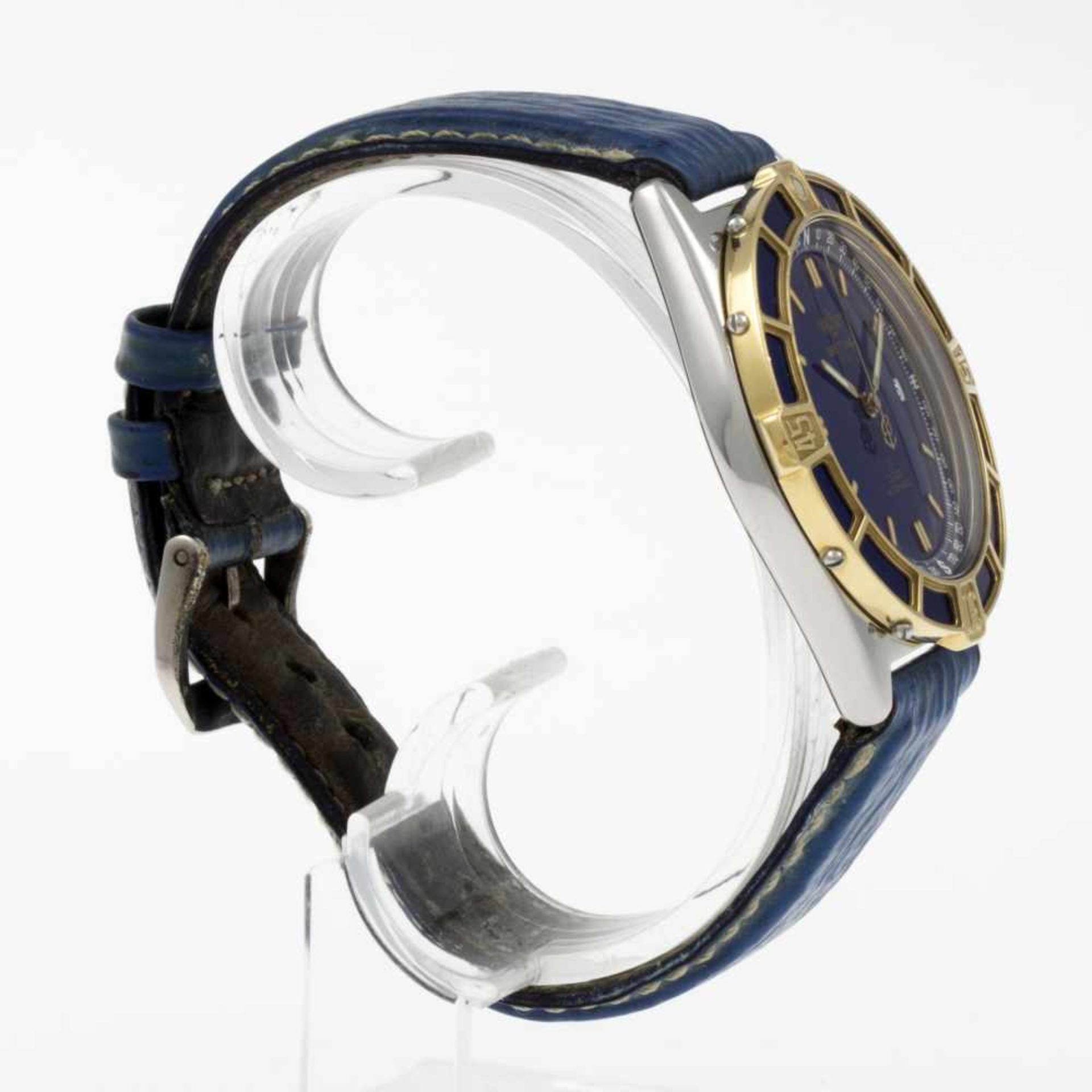 Breitling-Armbanduhr J ClassStahlgehäuse. Einseitig drehbare Lünette aus Gelbgold mit Segmenten - Bild 3 aus 4