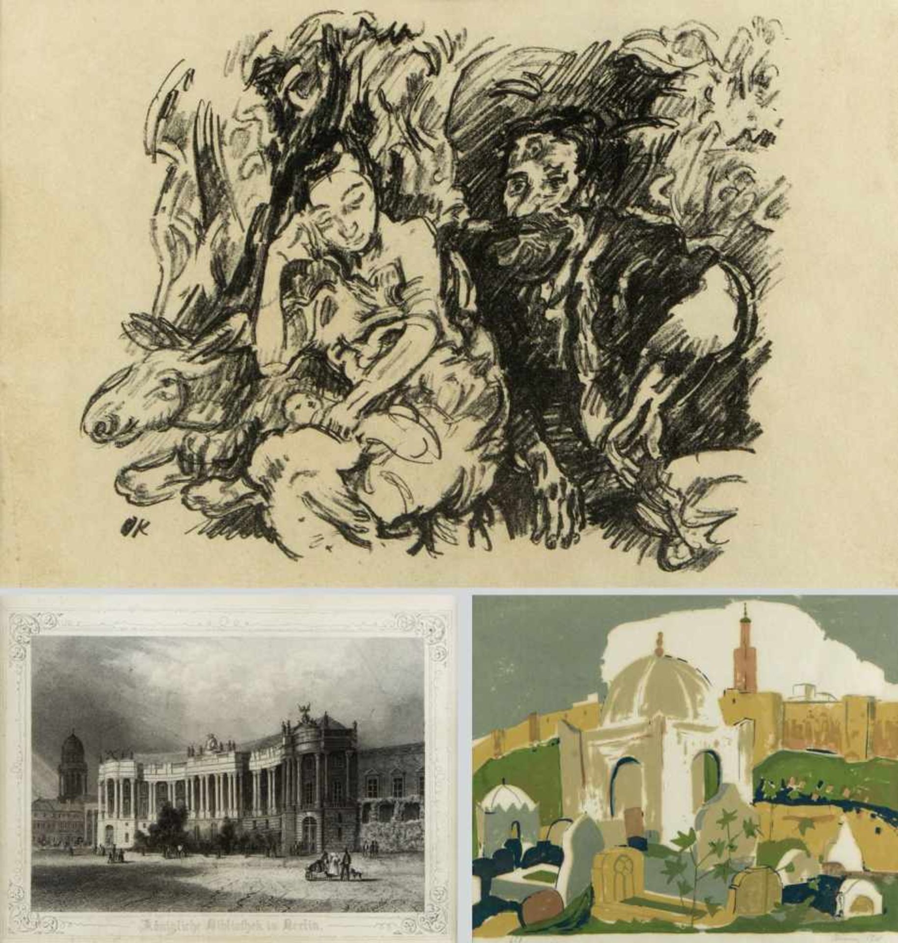 Kokoschka. Schunn u.a.Die Heilige Familie. Griechisches Dorf. Königliche Bibliothek in Berlin. 1