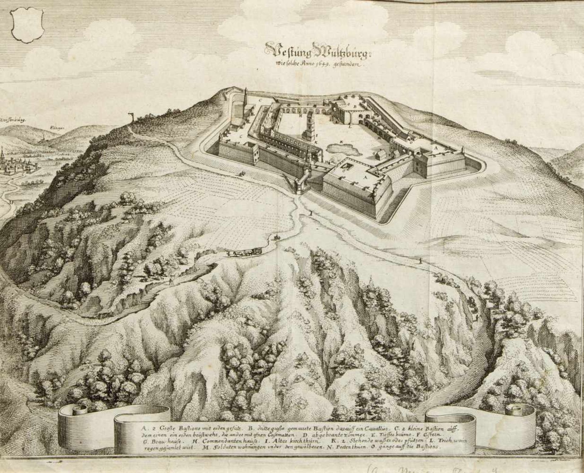 Merian u.a.Festung Wülzburg. Von Weissensee gegen Füssen u.a. 6 Bll. versch. Techn. Bis 28 x 35 cm. - Bild 4 aus 5