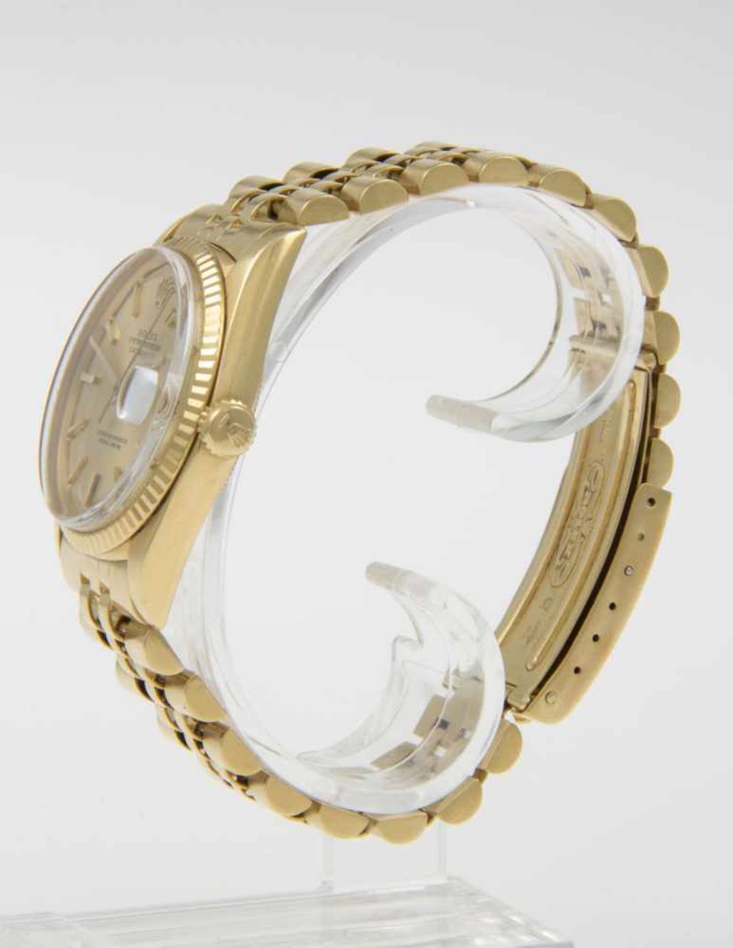 Rolex-Armbanduhr DatejustGehäuse und Armband aus Gelbgold 750. Plexiglas. Vergoldetes Zifferblatt - Bild 2 aus 4