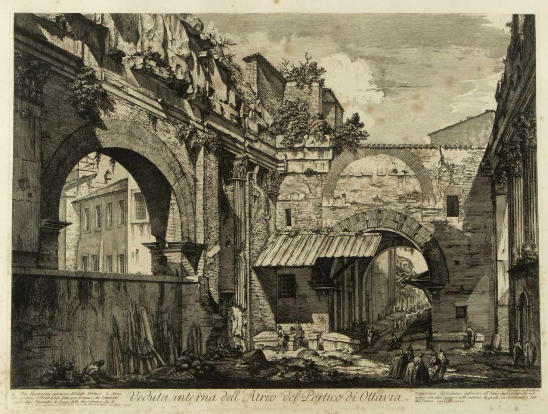 Piranesi, Giovanni-Battista. 1720 - Rom - 1778Veduta interna dell' Atrio del Portico di Ottavia.