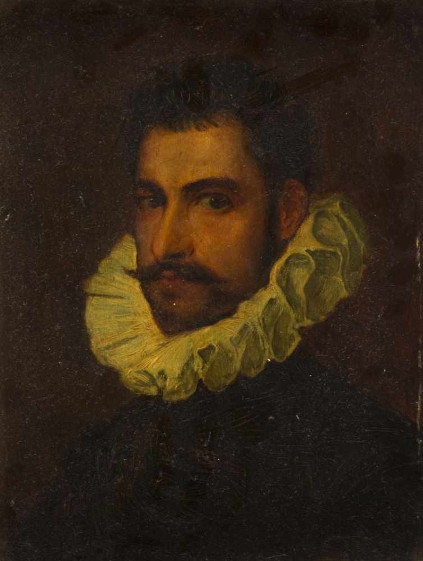 Deutsch, 19. Jh.Mutter mit ihrem Sohn. Herrenportrait. 2 Gem. Öl/Holz. Bis 35 x 26 cm. 1 gerahmt. - Bild 2 aus 5