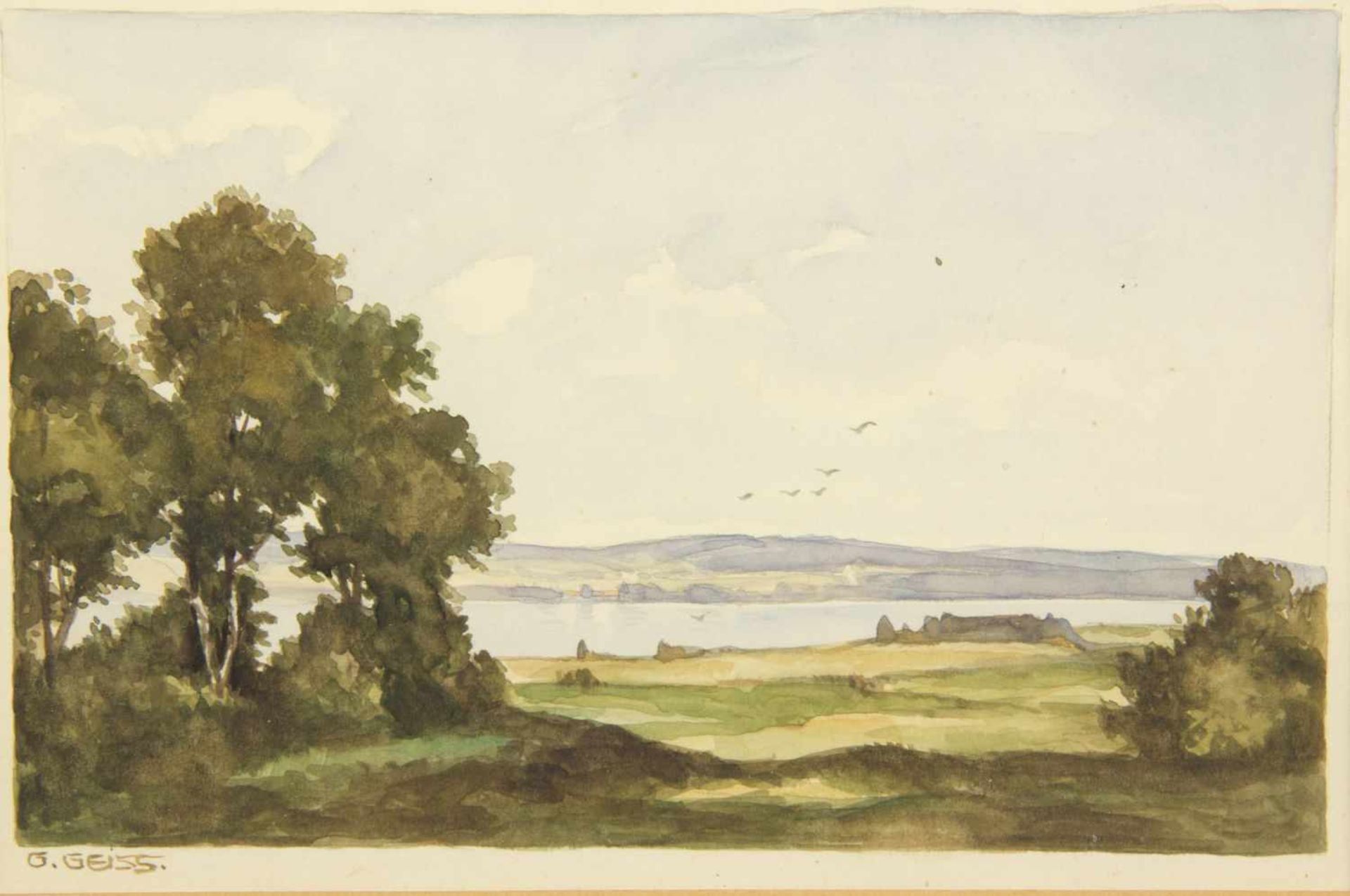 Nagel, Hanna. Geiss, G. Reiser, CarlJunger Mann mit Lektüre. Landschaft mit See. Blumenstrauß. 3 - Bild 4 aus 8