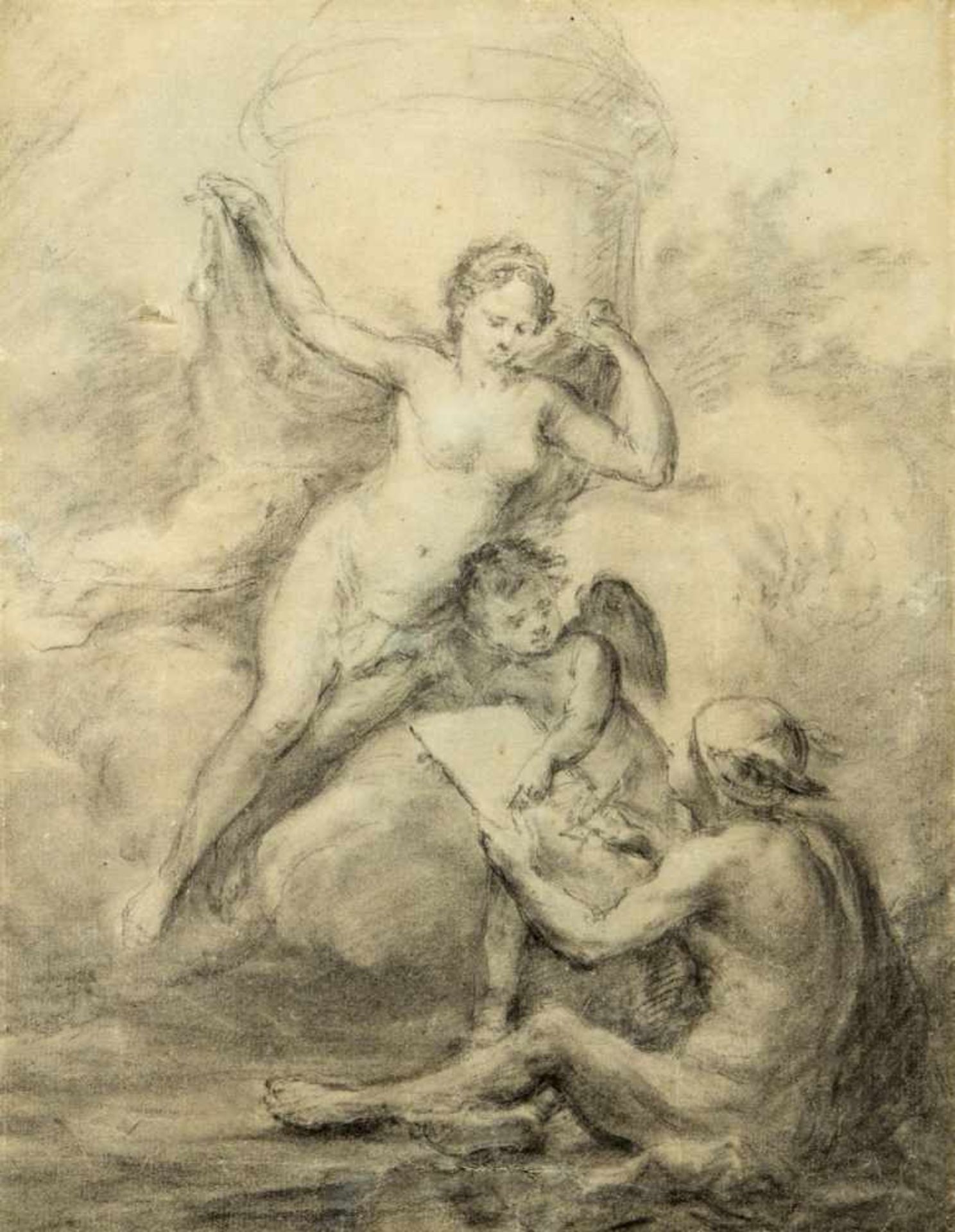 Natoire, Charles-Joseph. 1700 Nimes - Rom 1777. Zugeschrieben Hermes zeichnet eine Göttin.