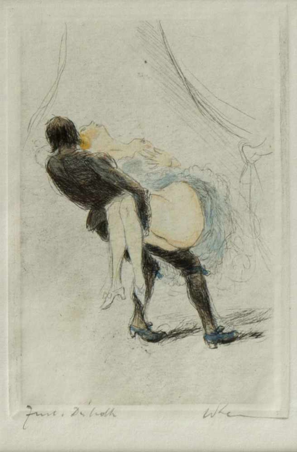 Daumier, H. Klemm, W. u.a.Moeurs conjugales. Tanzpaar. 4 Bll. versch. Techn. Sign. 28 x 15,5 cm. - Bild 4 aus 5