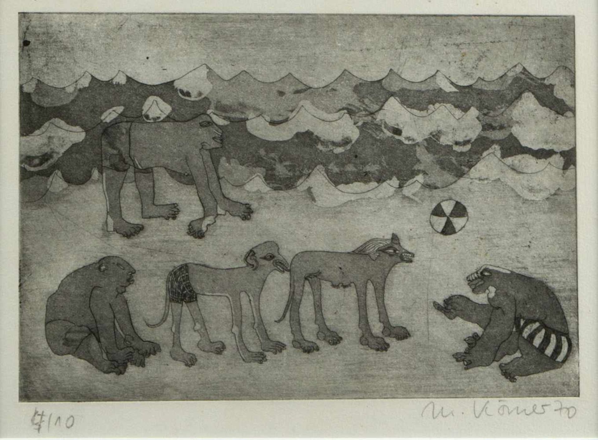 Daumier, H. Klemm, W. u.a.Moeurs conjugales. Tanzpaar. 4 Bll. versch. Techn. Sign. 28 x 15,5 cm. - Bild 5 aus 5