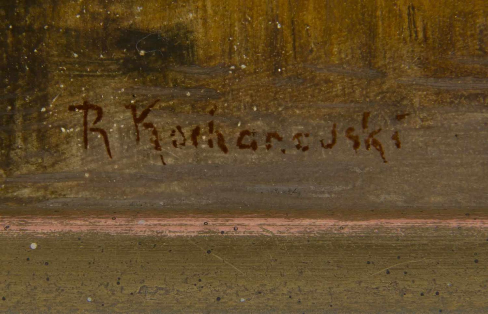 KochanowskiMoorlandschaft. Öl/Holz. Sign. 15 x 23 cm. Gerahmt. - Bild 2 aus 3