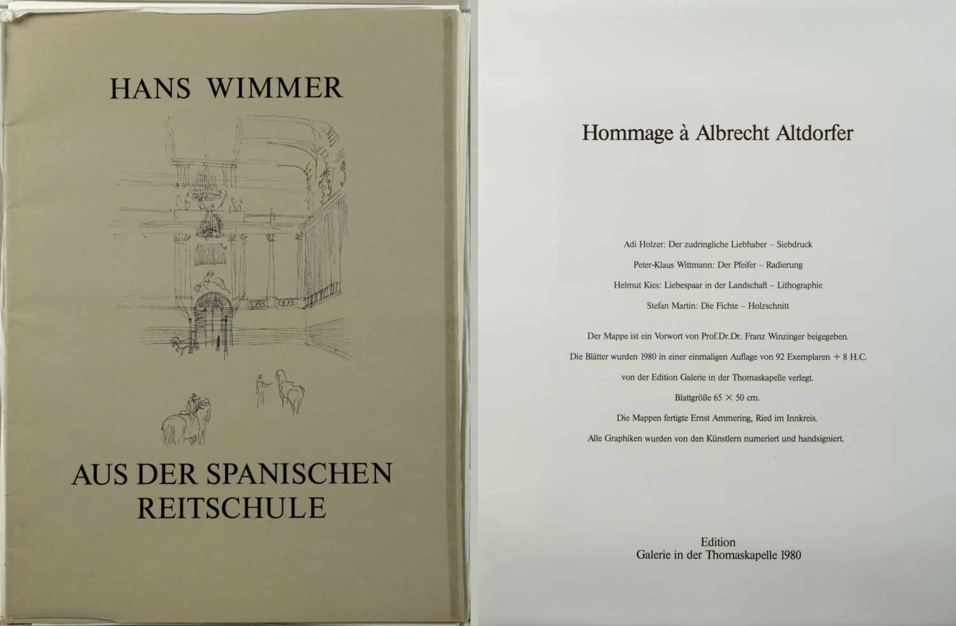 Wimmer, Hans. Holzer, Adi. Wittman, Peter-Klaus u.a.Aus der spanischen Reitschule. Hommage à