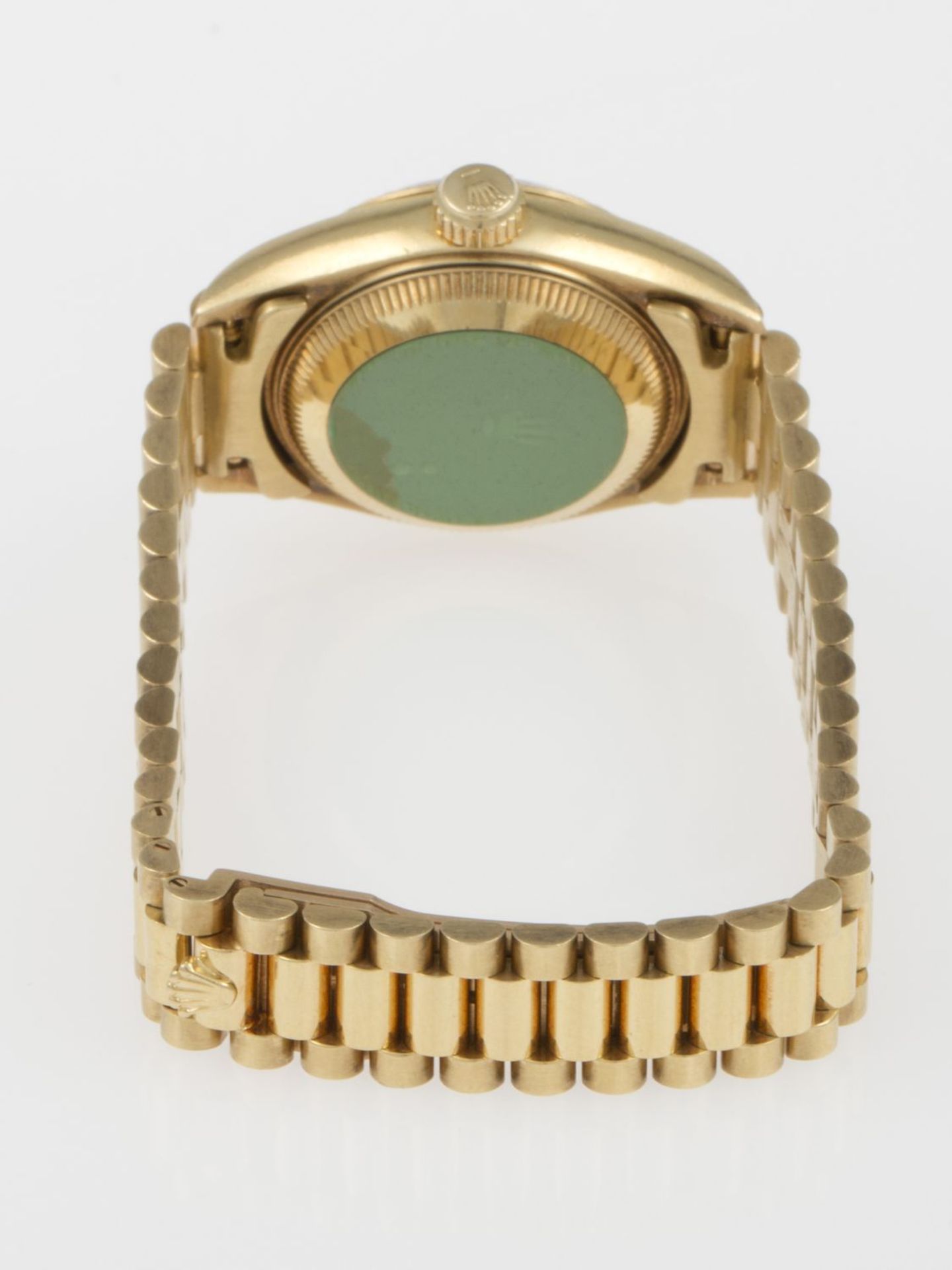 Feine automatische Rolex-Damenarmbanduhr "Lady Datejust"Gehäuse und Präsidentarmband aus Gelbgold - Bild 4 aus 6