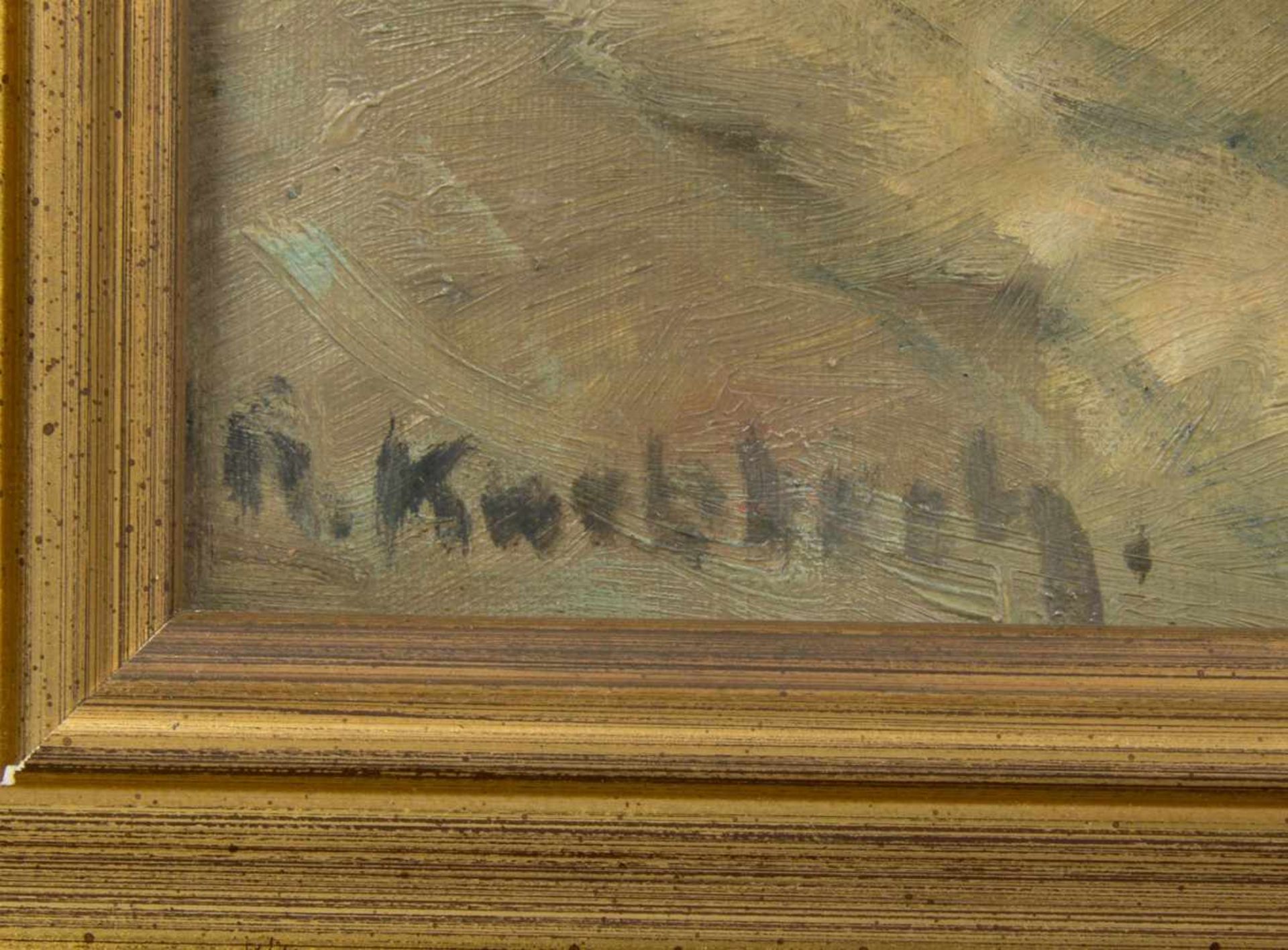 Knobloch, Josef Rolf. 1891 Böhmisch-Kamnitz - München 1964Heidelberg. Öl/Lwd. Sign. 50 x 60,5 cm. - Bild 2 aus 3