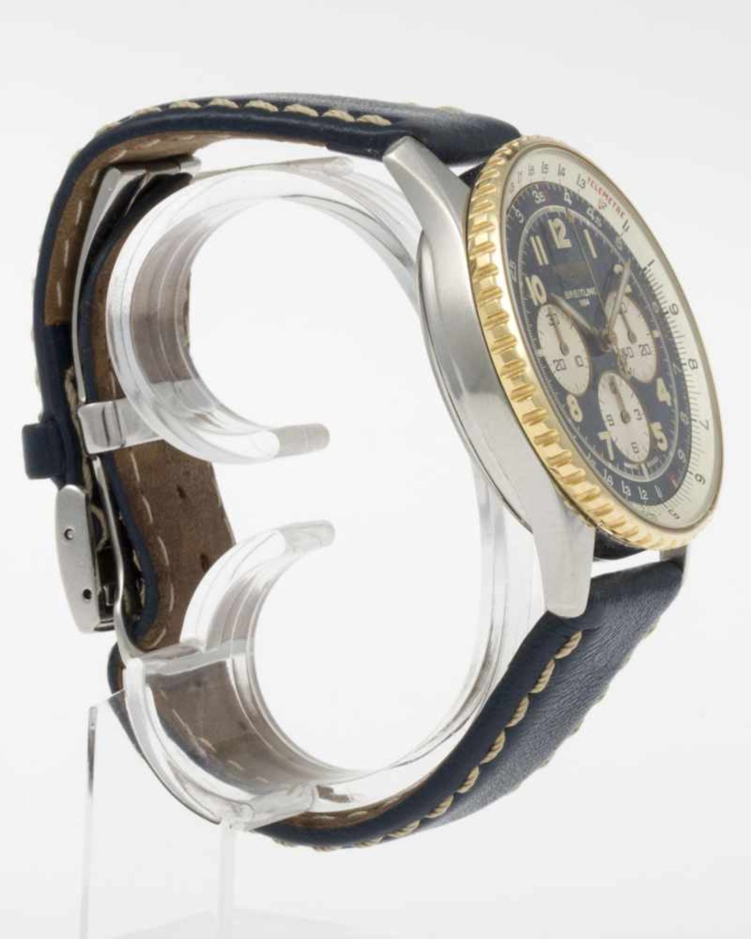 Breitling-Armbanduhr Chronograph Navitimer 92Gehäuse aus Stahl. Beidseitig drehbare Lünette aus - Bild 3 aus 5