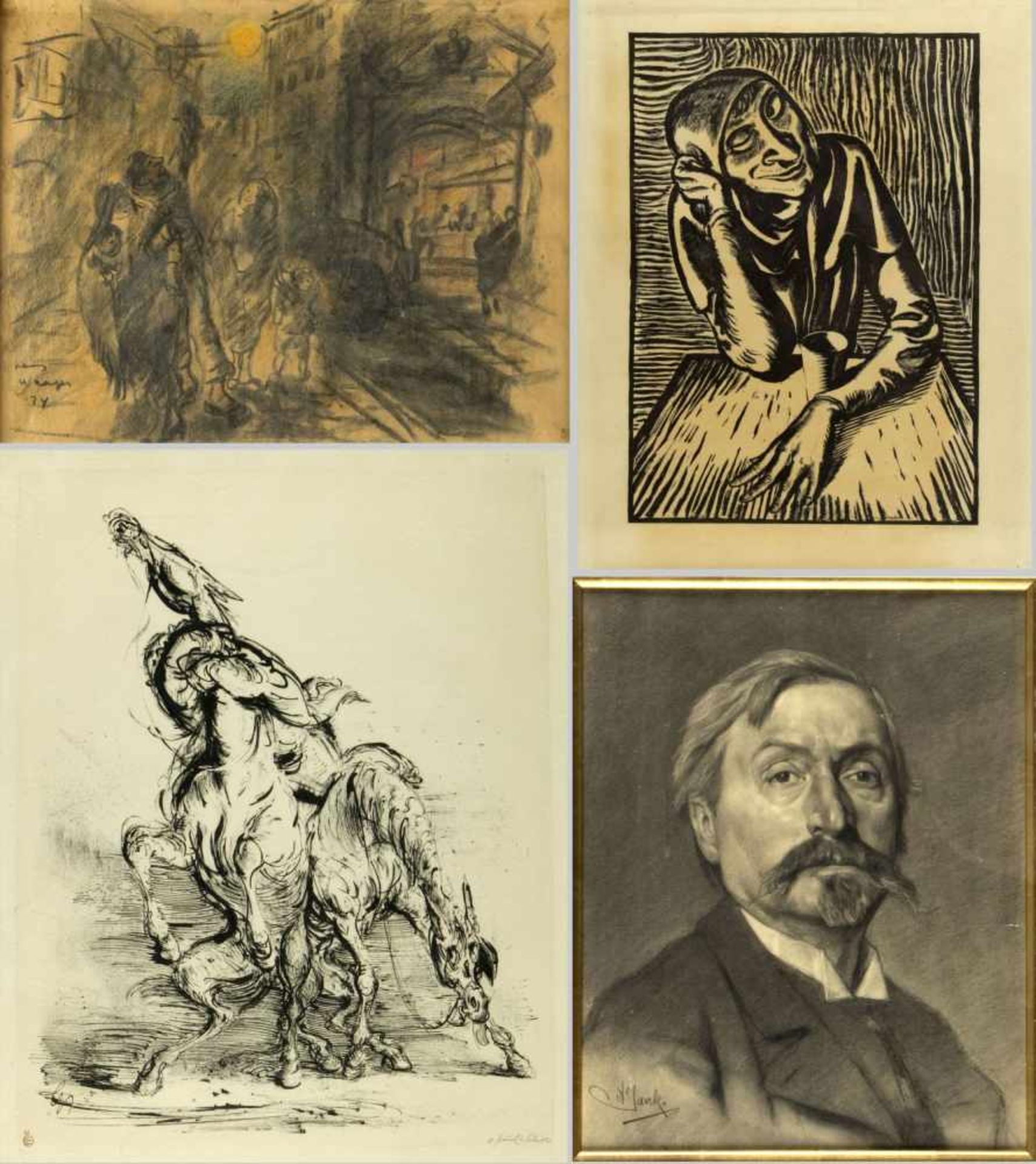 Naager, Franz. Weber, Paul. Jank, AngeloBonsoir Madame la Lune. Reiter. Portrait u.a. 4 Bll. versch.
