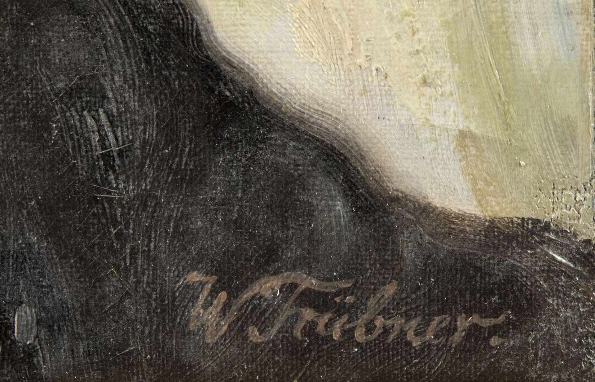 Trübner, Wilhelm. 1851 Heidelberg - Karlsruhe 1917Herrenportrait. Öl/Lwd. Sign. 38 x 43,5 cm. - Bild 2 aus 3