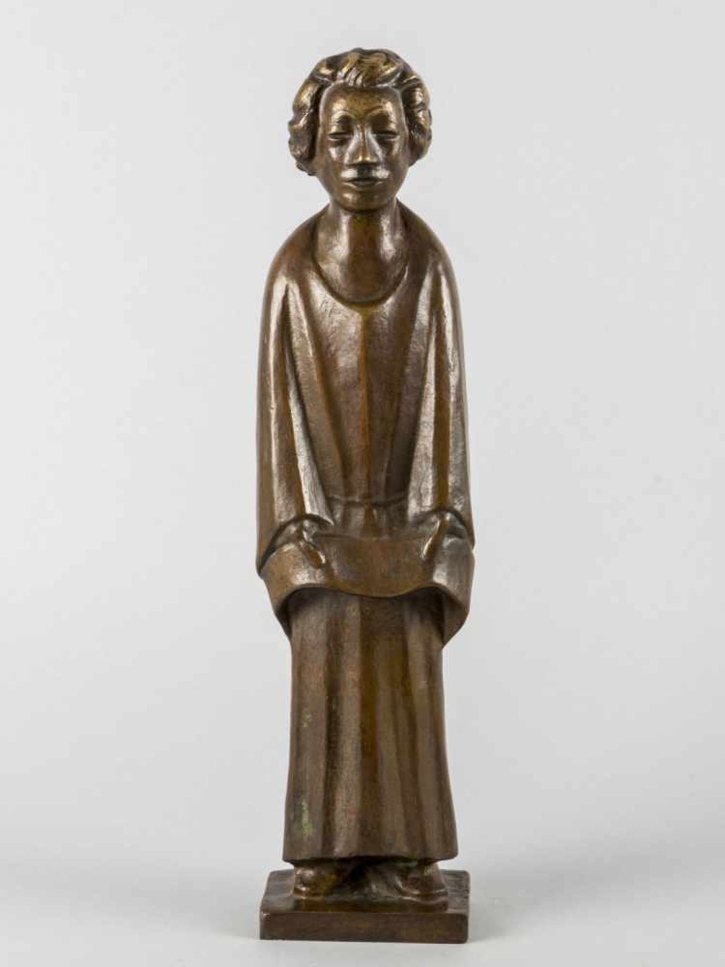 Barlach, Ernst. 1870 Wedel - Rostock 1938Der Sänger (singender Klosterschüler). Bronze, braun