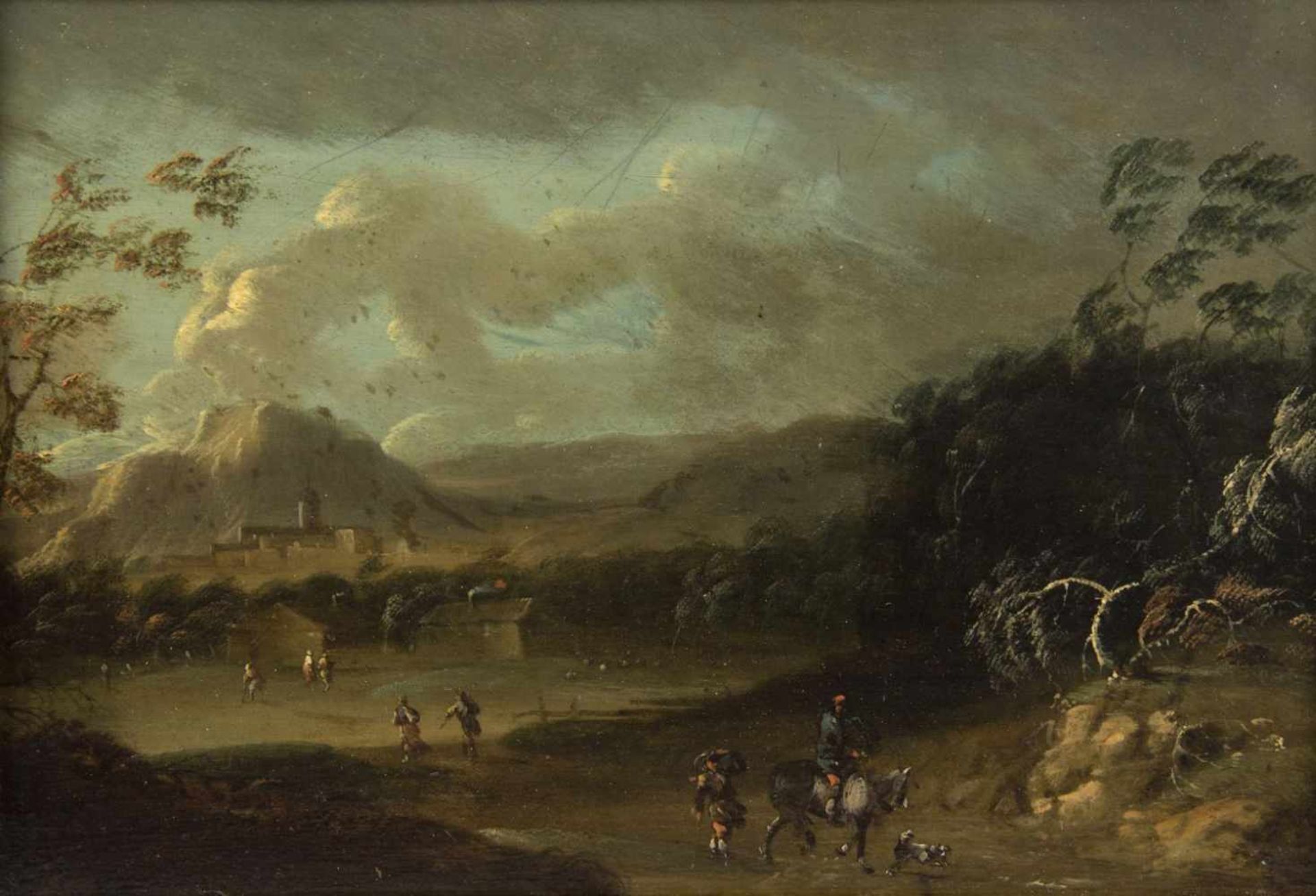 Canton, Franz Thomas. 1671 - Wien - 1734. Zugeschrieben Berglandschaften mit Personen und Reitern. 2 - Bild 2 aus 5
