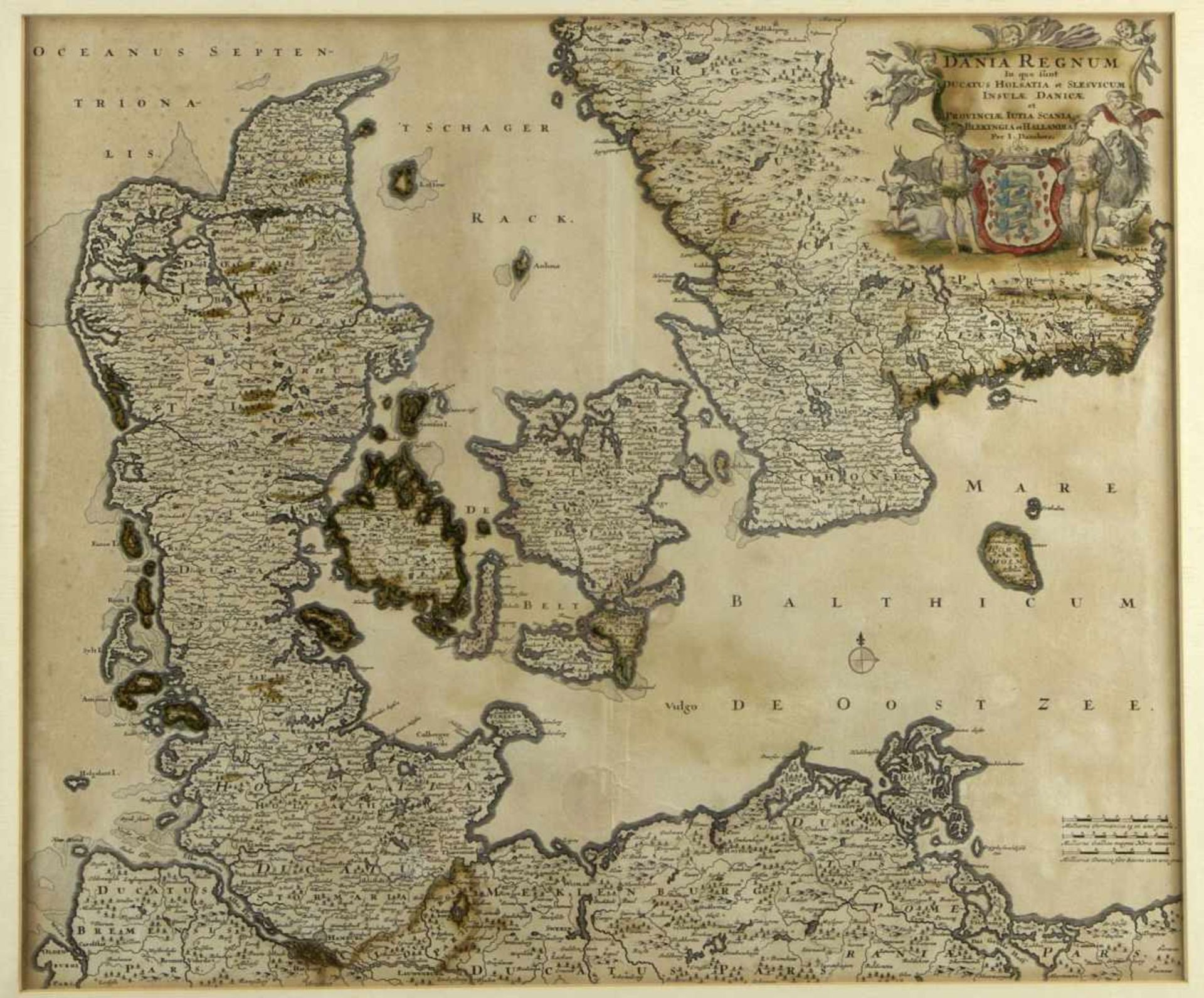 Homann. Mellinger. DanckersKarten von Lüneburg, Braunschweig und Dänemark. 3 kol. Radierungen. Bis - Bild 4 aus 4