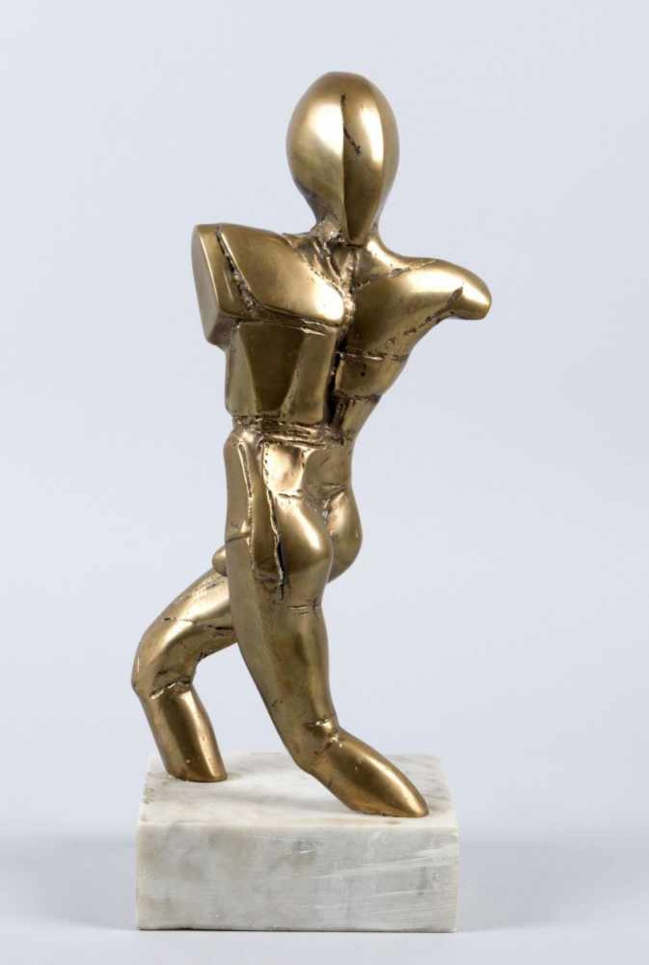 Jovic, Dusanka. 1944 BelgradMännlicher Torso, nach rechts gedreht. Bronze. Sign. H. 38 cm. Auf - Bild 3 aus 5