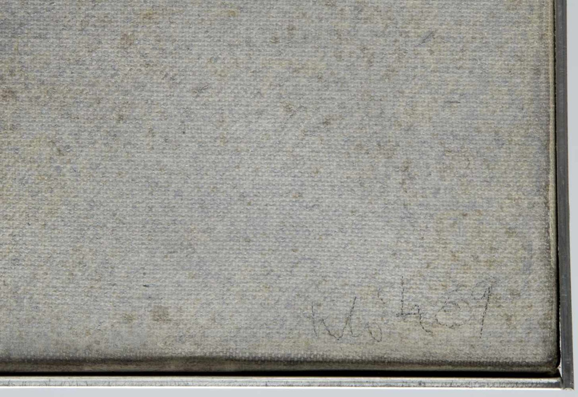 Klötzer, Bernd. 1941 NürnbergOhne Titel. Acryl und Bleistift/Lwd. Sign. 90 x 70 cm. Gerahmt. Verso - Image 2 of 3