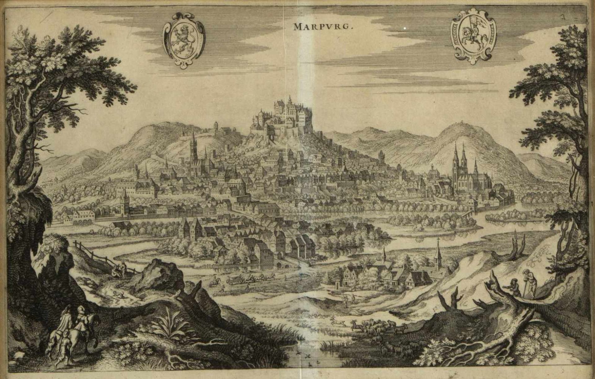 Merian. KretschmannBiberach. Marburg und Freiberg. 2 Radierungen. 1 Lithographie. Bis 34,5 x 44 cm. - Bild 2 aus 4