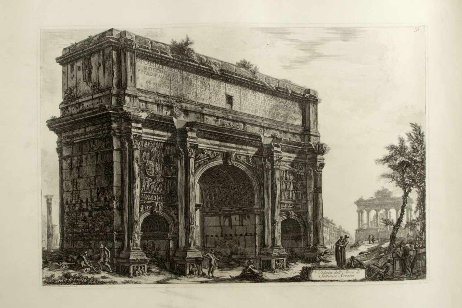 PiranesiVeduta dell'Arco die Settimio Severo. Veduta interna dell'antico Tempio di Bacco. 2 - Bild 3 aus 3