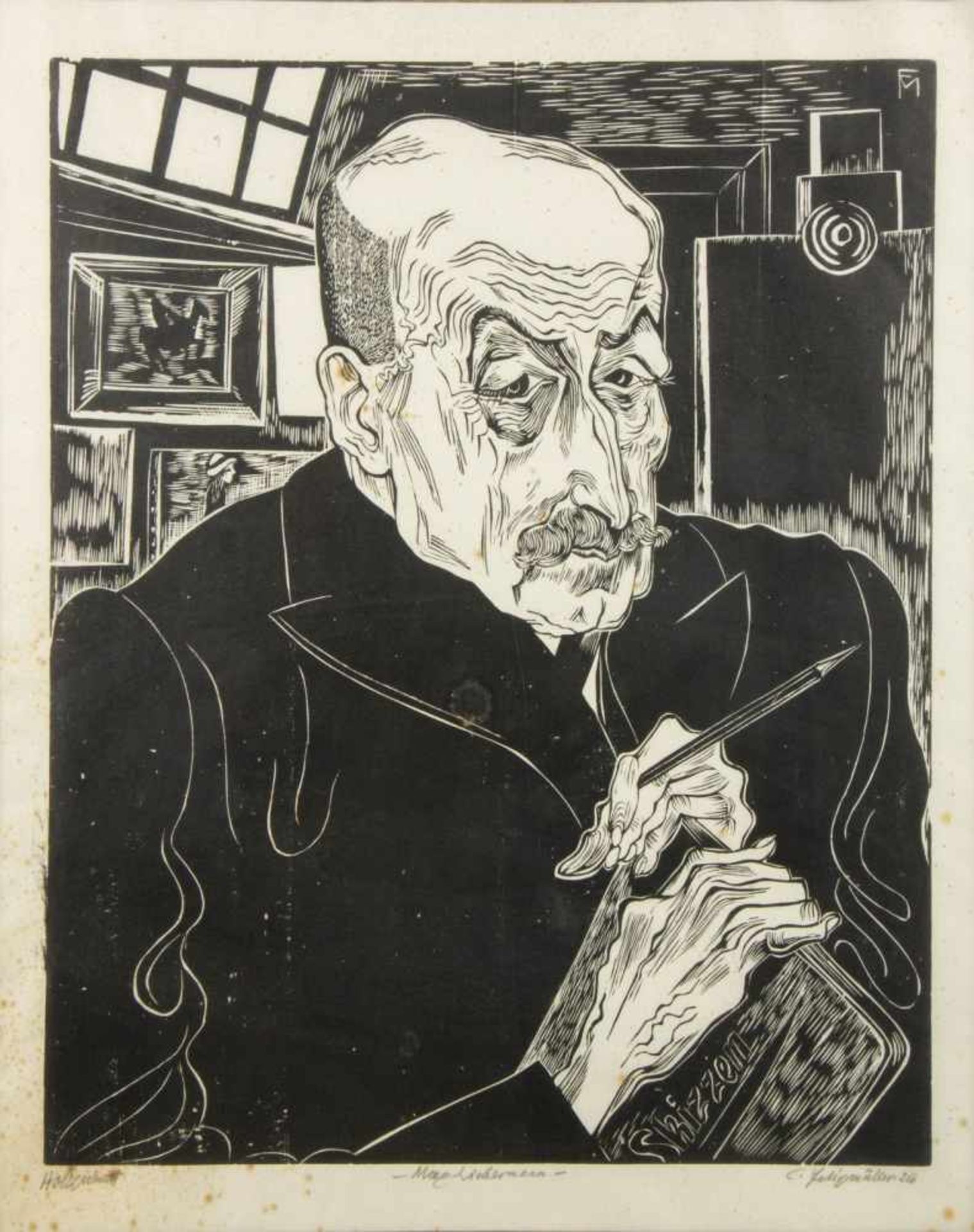 Felixmüller, Conrad. Grossmann, RudolfPortraits von Max Liebermann. 1 Holzschnitt. 1 Lithographie. - Bild 2 aus 9