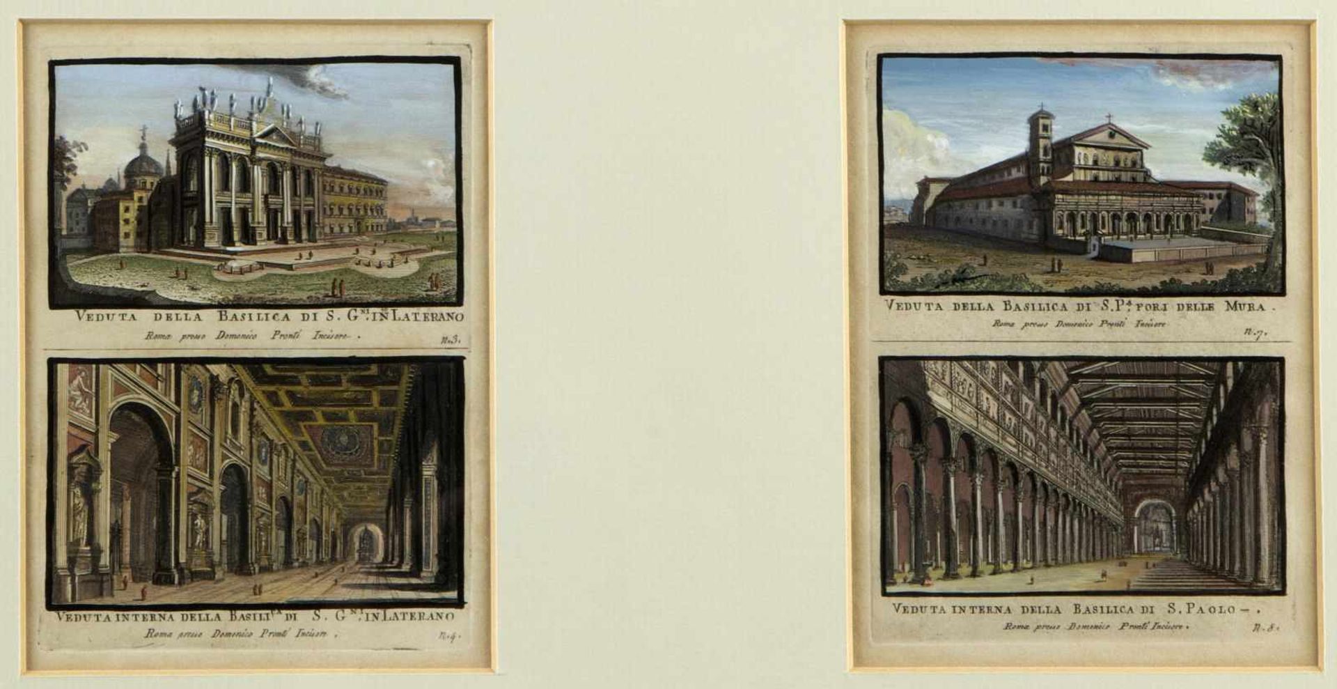 Italien, wohl 19. Jh.Ansichten von Rom. 12 kol. Stahlstiche. 7 x 11,5 cm. Es handelt sich um - Bild 3 aus 4