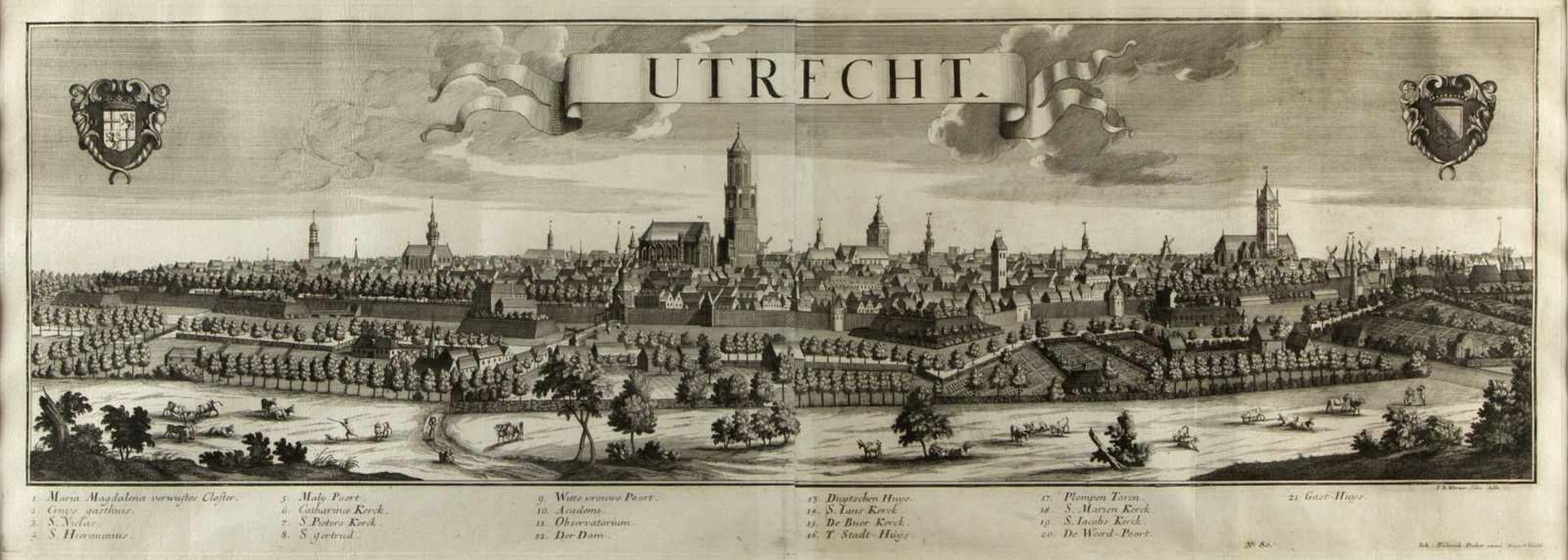 Probst, Johann Friedrich. 1721 - Augsburg - 1781Utrecht. Radierung. In der Platte bez. 35 x 100 cm.