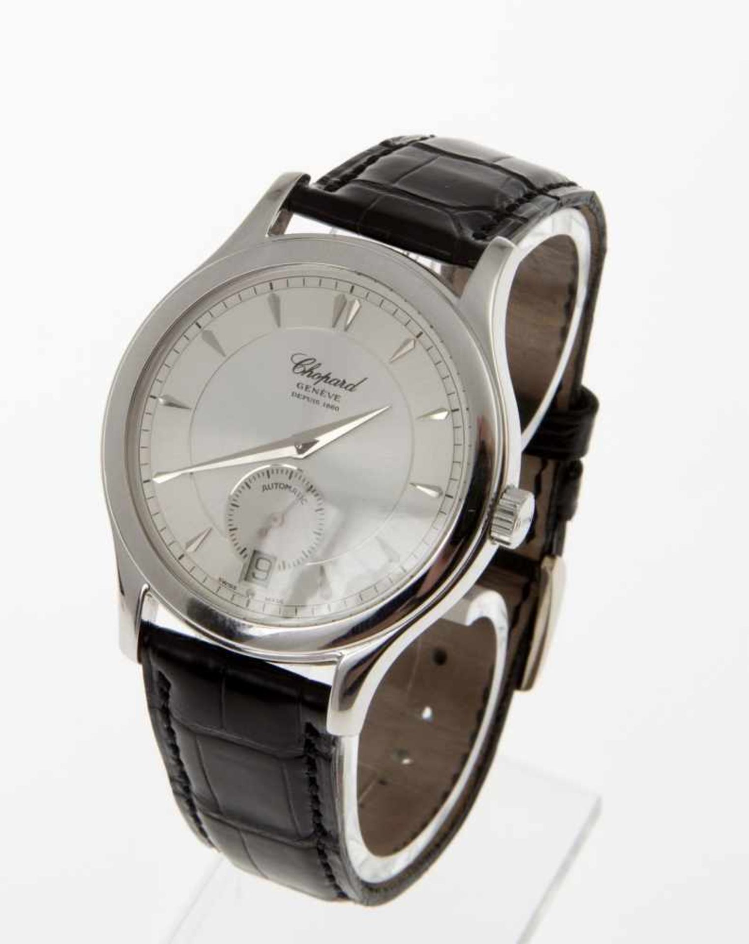Feine automatische Chopard-Armbanduhr in limitierter AuflageGehäuse und Dornschließe an Orig.-