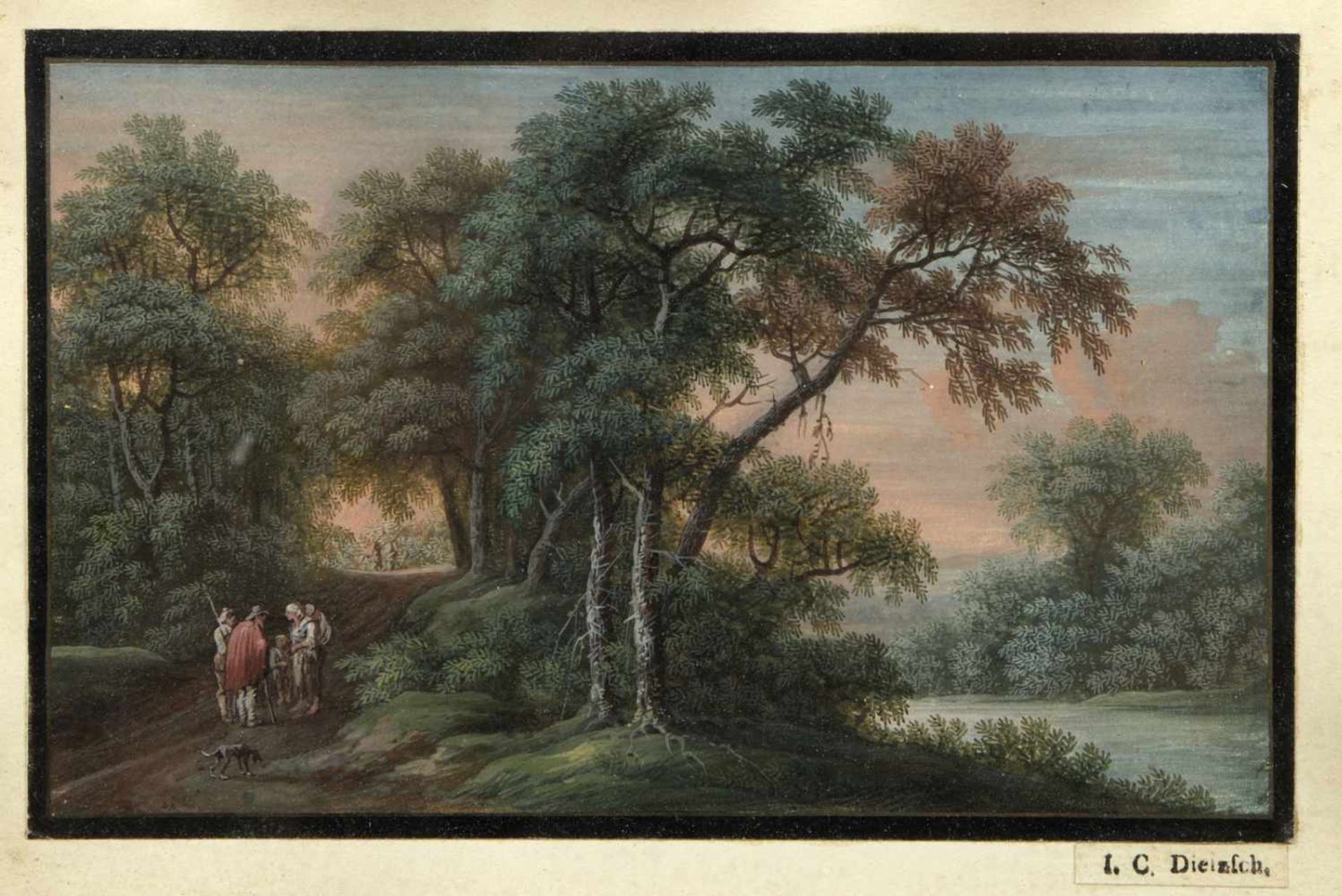 Dietzsch, Johann Christoph. 1710 - Nürnberg - 1769Tempelruinen vor einer weiten Landschaft mit - Bild 3 aus 3
