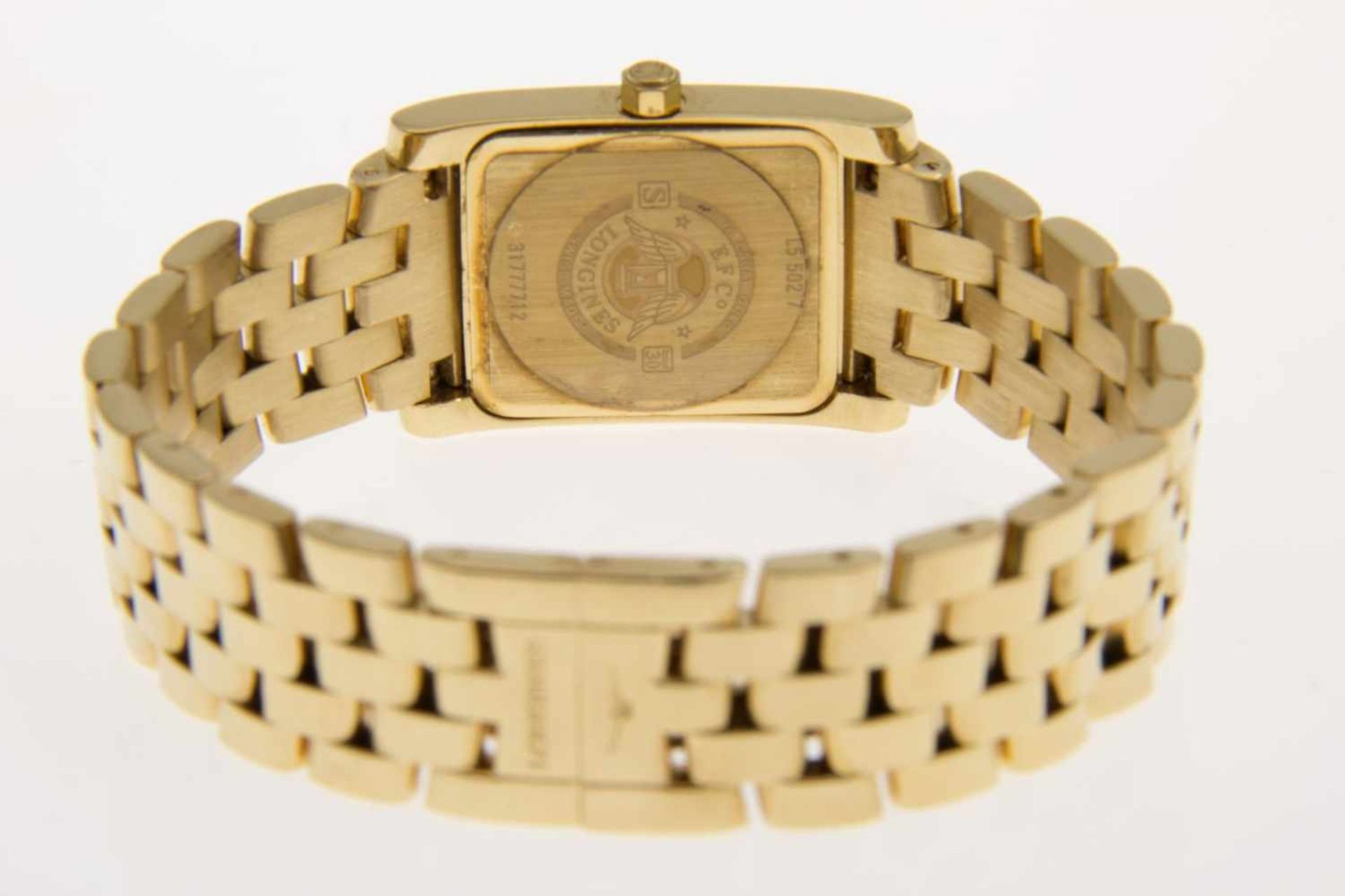 Zeitlos elegante Longines-Armbanduhr "Dolce Vita"Rechteckiges Gehäuse und Armband aus Gelbgold - Bild 3 aus 3