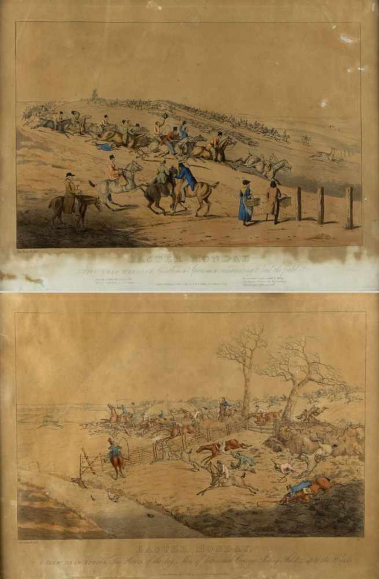 Tally Ho, Ben. 1785 - 1851Easter Monday. 2 kol. Radierungen. 37,5 x 50 cm. Gebräunt.