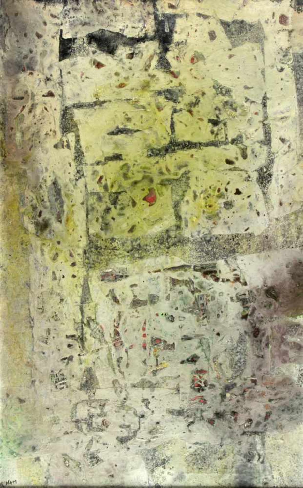 Nam, Kwan. 1911 Kyungbuk - ? 1990Monument en ruines (8). Öl/Lwd. Sign. 115 x 72 cm. Gerahmt. Verso