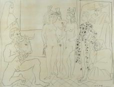 Picasso, Pablo. 1881 Malaga - Mougins 1973Lest trois femmes et le torrero. Lithographie. Sign., num.