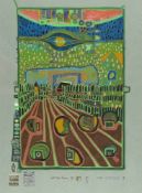 Hundertwasser, Friedensreich. 1928 Wien - an Bord der Queen Elizabeth 2. 2000Street for survivors.