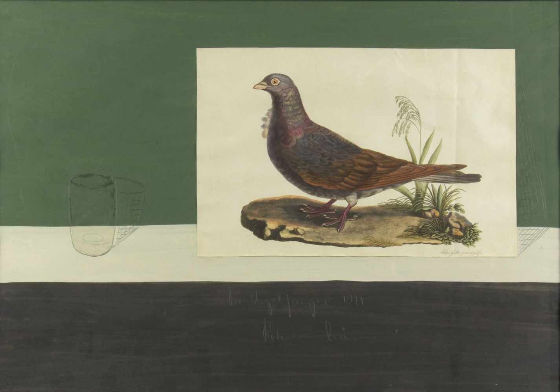 Hömm, DietmarDer Vogelfänger. 3 Mischtechn. Sign., bet. und dat. 1970. 44 x 61,5 cm. - Bild 3 aus 4