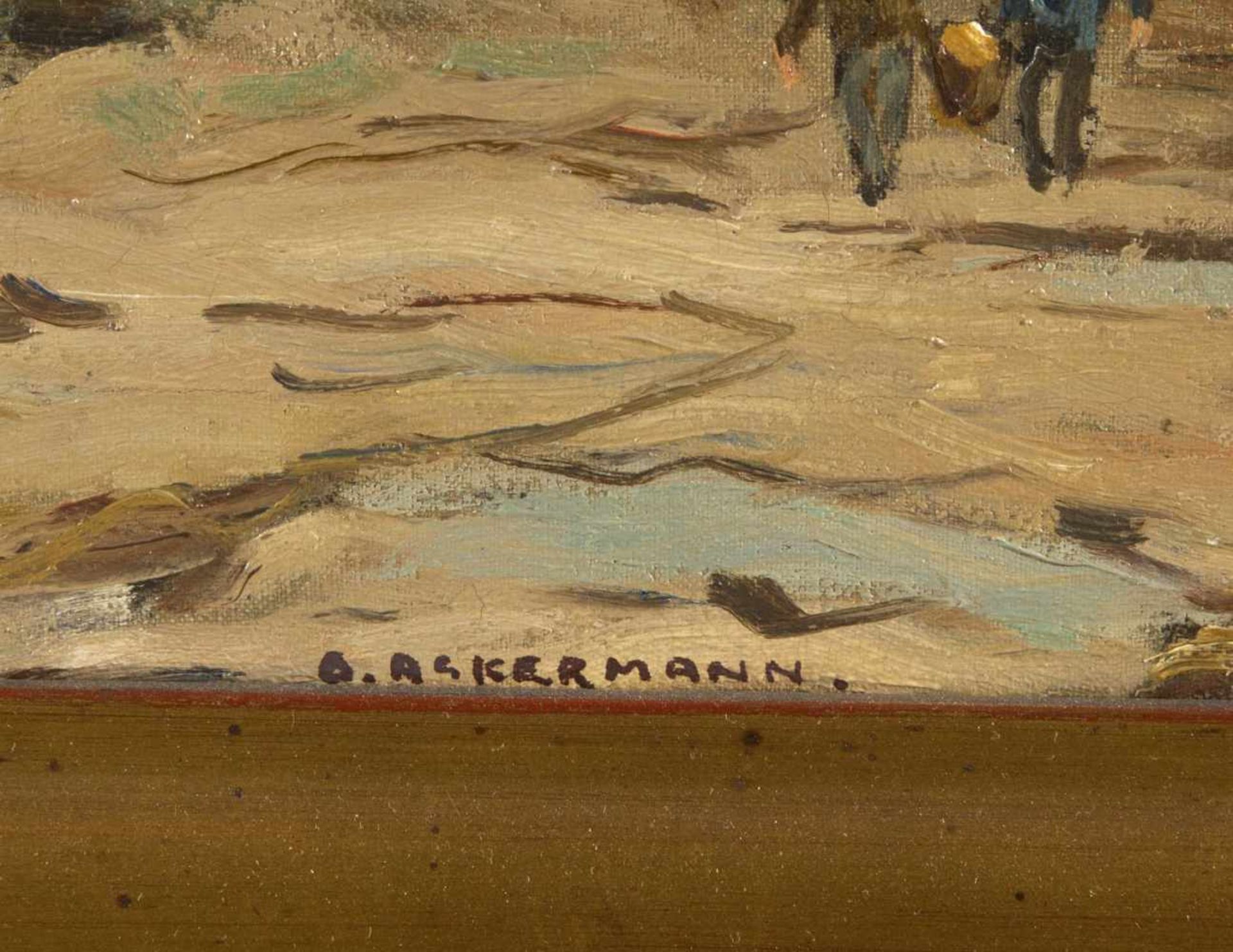 Ackermann, Otto. 1872 BerlinSommerliche Küste. Öl/Lwd. Sign. 38 x 50,5 cm. Gerahmt. - Bild 2 aus 3