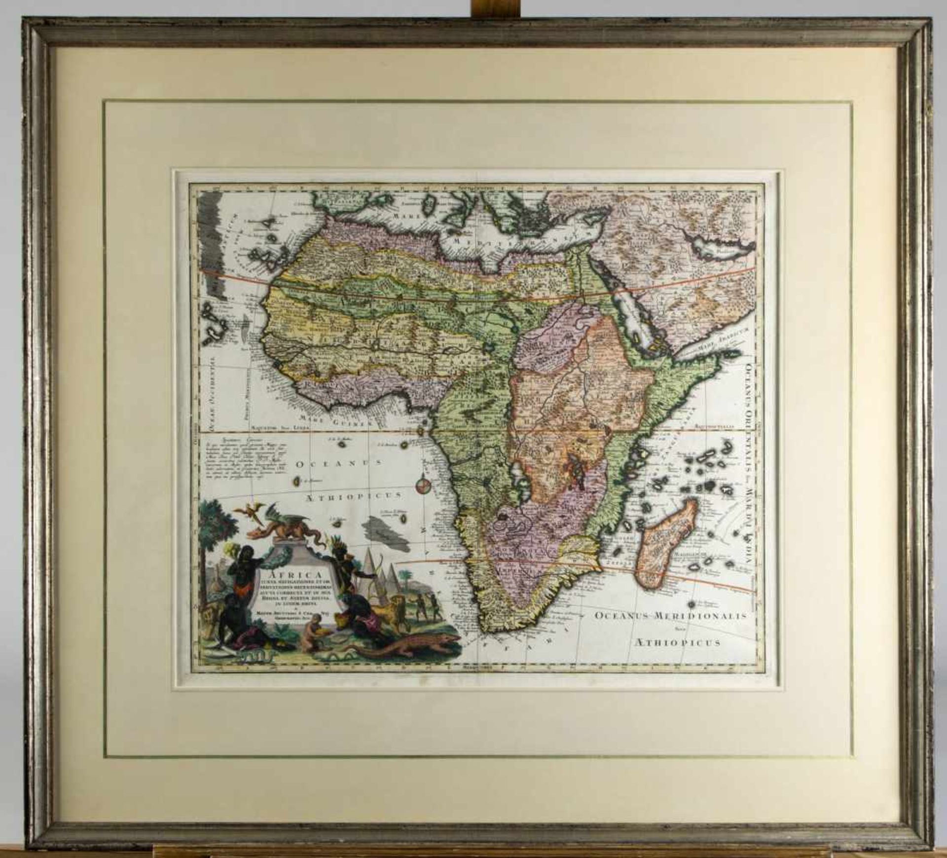 Seutter, Georg Matthias. 1678 - Augsburg - 1757Africa. Kol. Kupferstich. 50 x 58,5 cm. - Bild 2 aus 2