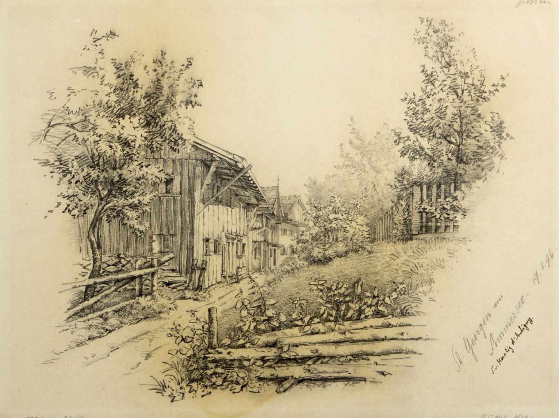 Engelbrecht u.a.Beutler- und Handschuhmacher. Häuser am Ammersee. Landschaften u.a. 12 Bll. - Bild 3 aus 3