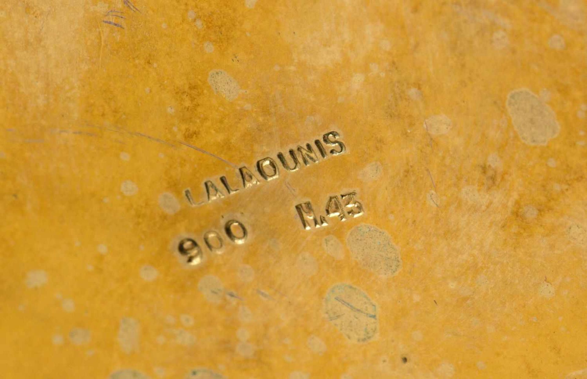 Henkelbecher nach antikem Vorbild von Illias LalaounisSilber 800, vergoldet. Konische Form mit - Bild 4 aus 4