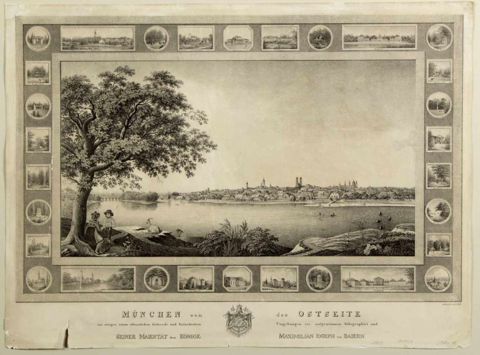 MünchenMünchen von der Ostseite. Gesamtansicht mit einzelnen Gebäude am Rand. Sankt Michael u.a. 6 - Bild 2 aus 3